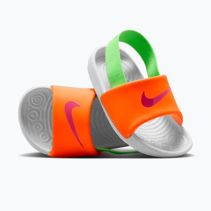 Detské šľapky Nike Kawa total orange/green strike 3