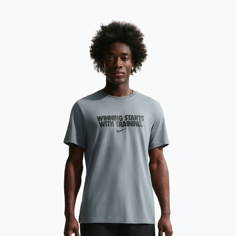 Pánske tréningové tričko Nike Dri-Fit Winning smoke grey/black/black