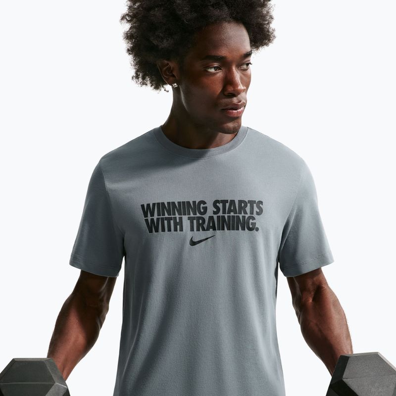 Pánske tréningové tričko Nike Dri-Fit Winning smoke grey/black/black 3