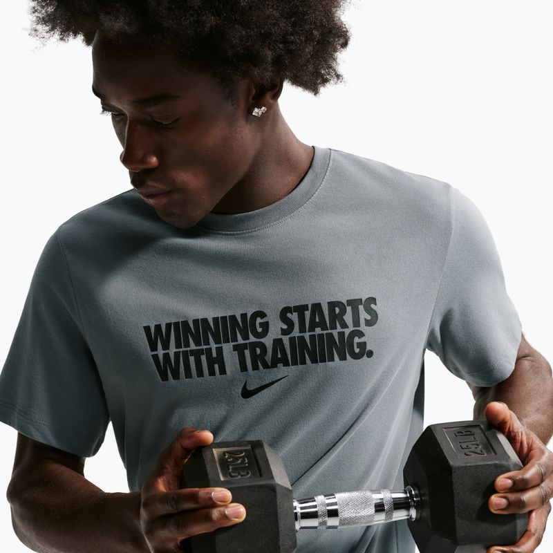 Pánske tréningové tričko Nike Dri-Fit Winning smoke grey/black/black 5