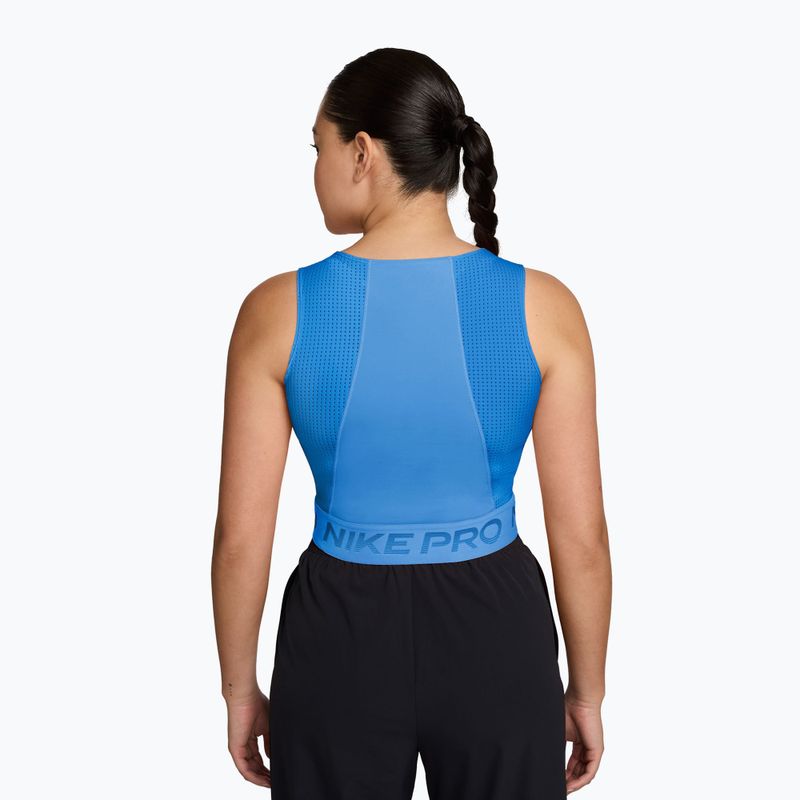 Dámske tréningové tričko Nike Pro Dri-Fit university blue/light photo blue/white 2