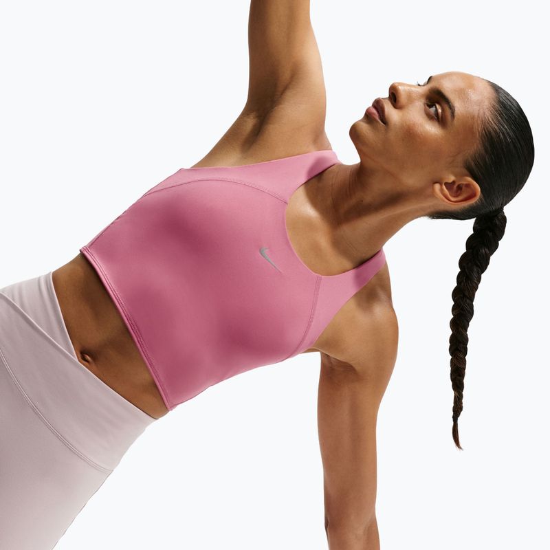 Dámske bežecké tričko Nike Tempo Medium Support Cropped Sports Bra peony 5