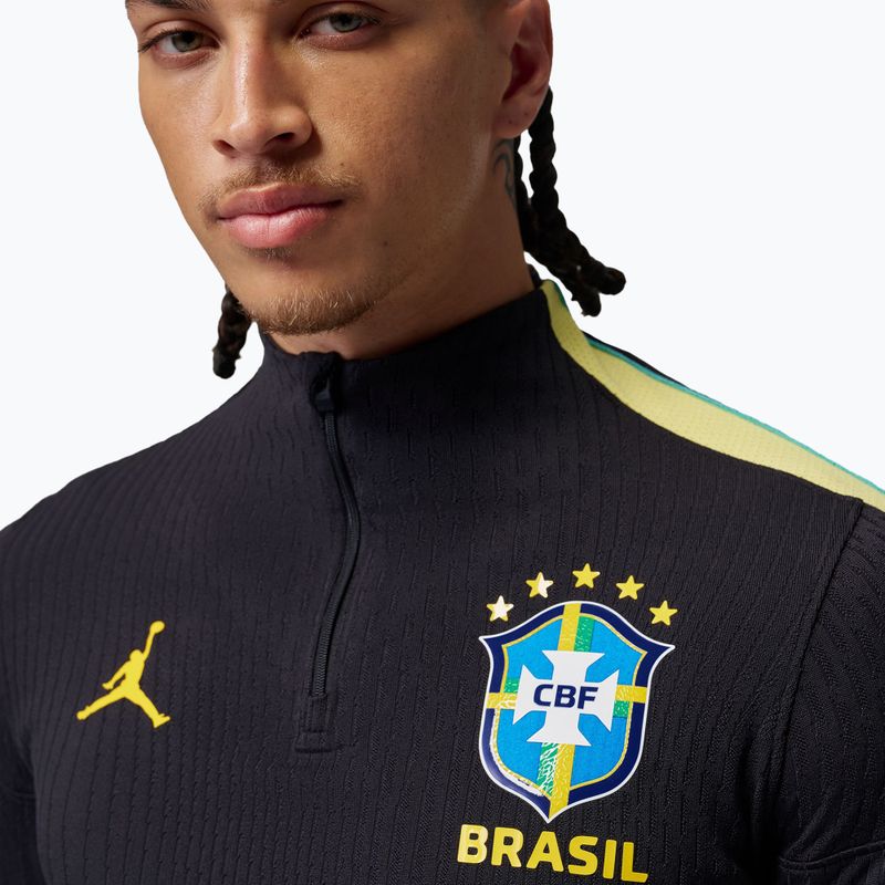 Pánsky futbalový longsleeve Brazil Strike Elite Jordan Dri-Fit Drill Top black/yellow pulse/light mint/P109C 4