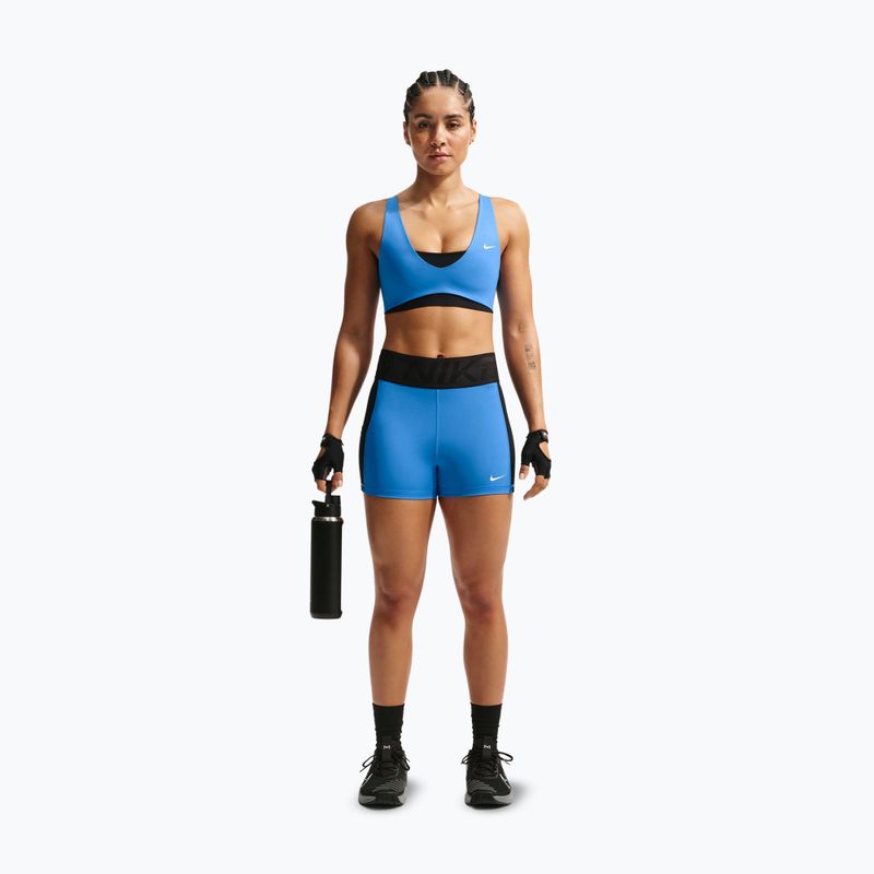 Dámske tréningové šortky Nike Pro Sculpt Dri-Fit High-Waisted Biker 5" light photo blue/black/white 2