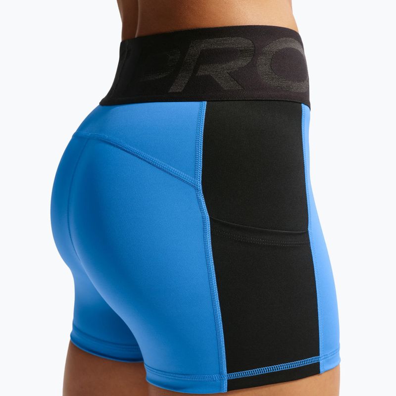 Dámske tréningové šortky Nike Pro Sculpt Dri-Fit High-Waisted Biker 5" light photo blue/black/white 4