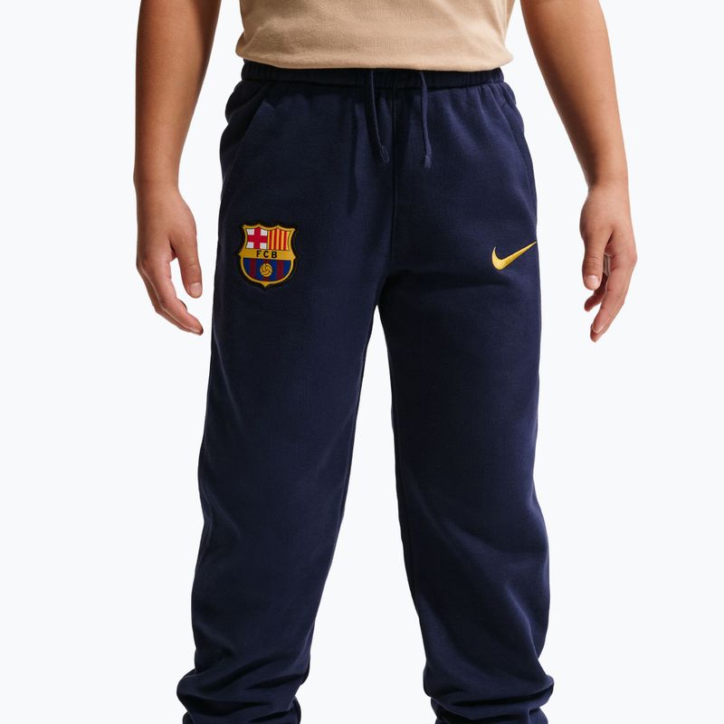 Detské nohavice Nike FC Barcelona Club Jogger blackened blue/mineral yellow 5