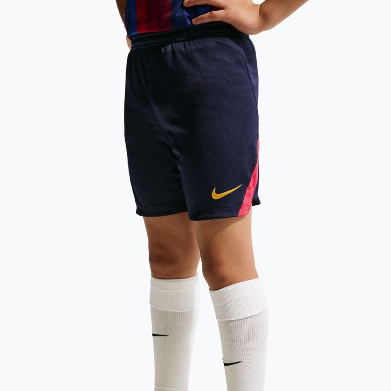 Detské futbalové šortky Nike FC Barcelona Dri-Fit Stadium Home blackened blue/mineral yellow 4