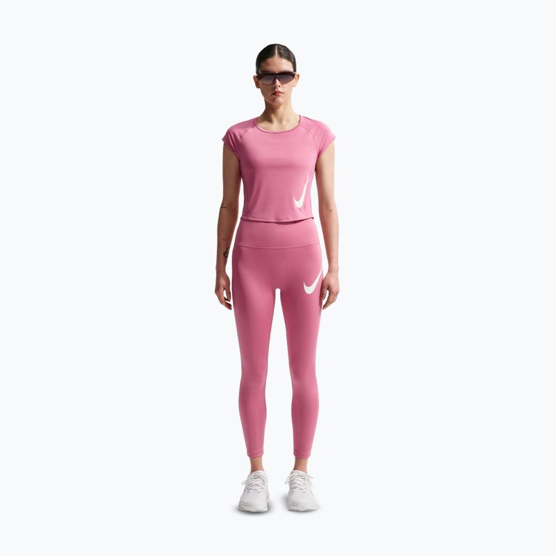Dámske bežecké tričko Nike Swoosh Run Dri-Fit peony/photon dust/white 2