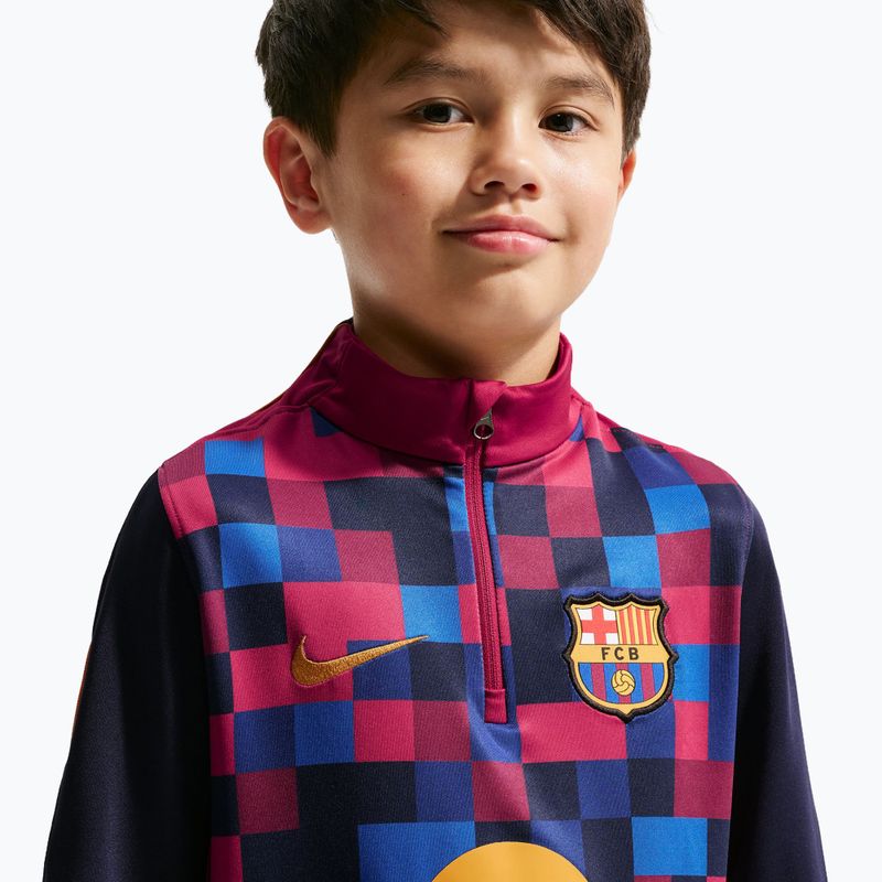 Detská futbalová mikina Nike FC Barcelona Dri-Fit Strike Drill Top noble red/noble red/mineral yellow 5