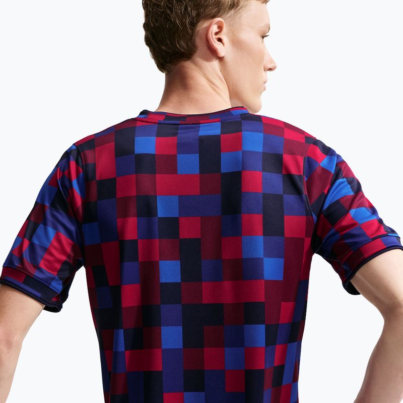 Pánsky futbalový dres Nike FC Barcelona Dri-Fit Pre-Match noble red/mineral yellow 5