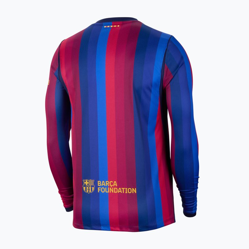 Pánske futbalové tričko longsleeve Nike FC Barcelona Dri-Fit Stadium Home LS deep garnet/blue void/mineral yellow 2