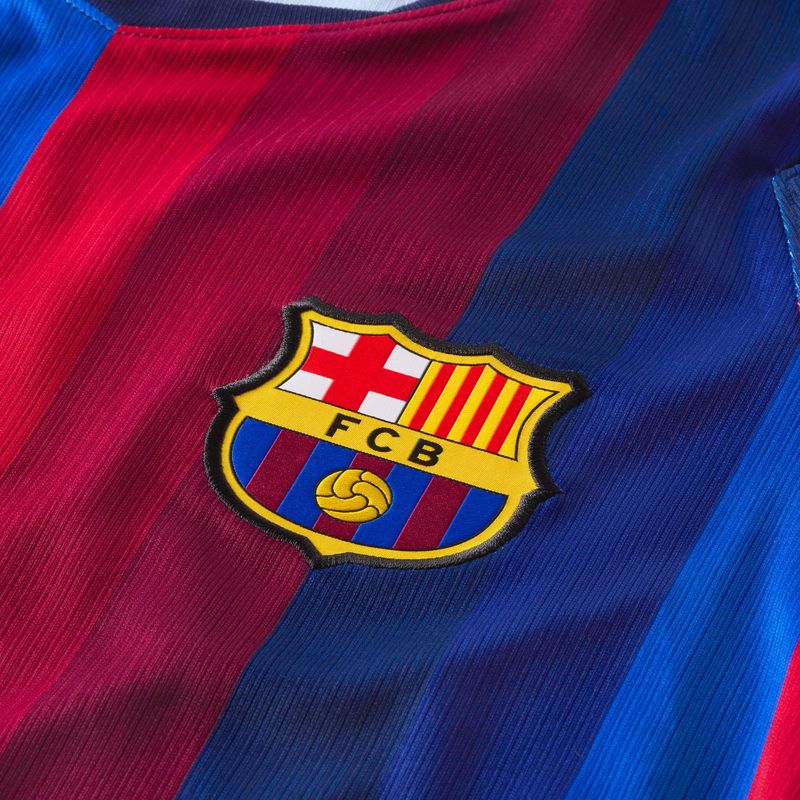 Pánske futbalové tričko longsleeve Nike FC Barcelona Dri-Fit Stadium Home LS deep garnet/blue void/mineral yellow 3