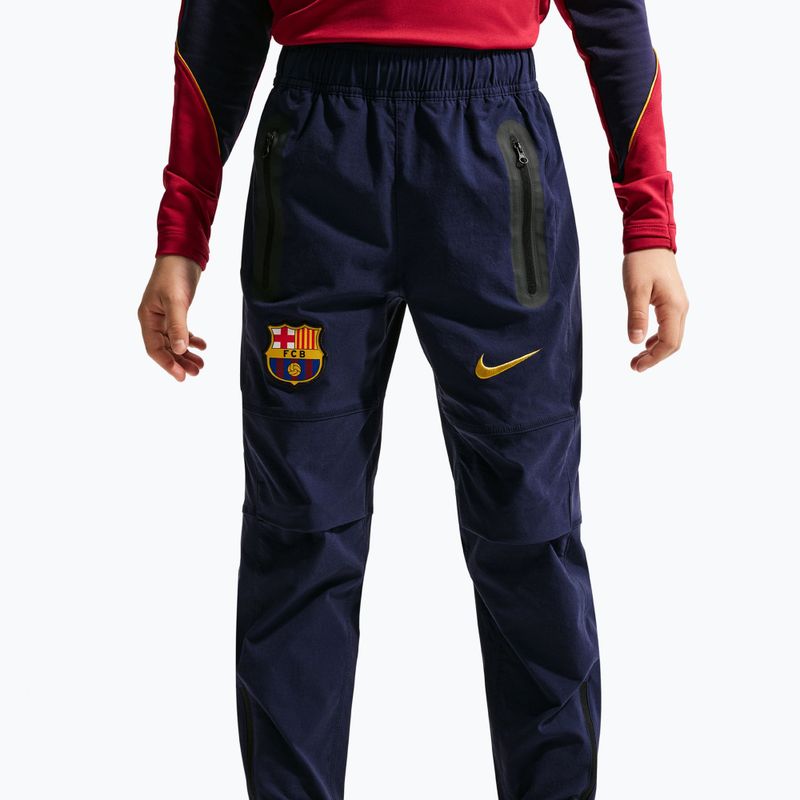 Detské futbalové nohavice Nike FC Barcelona Tech Woven blackened blue/black/mineral yellow 4