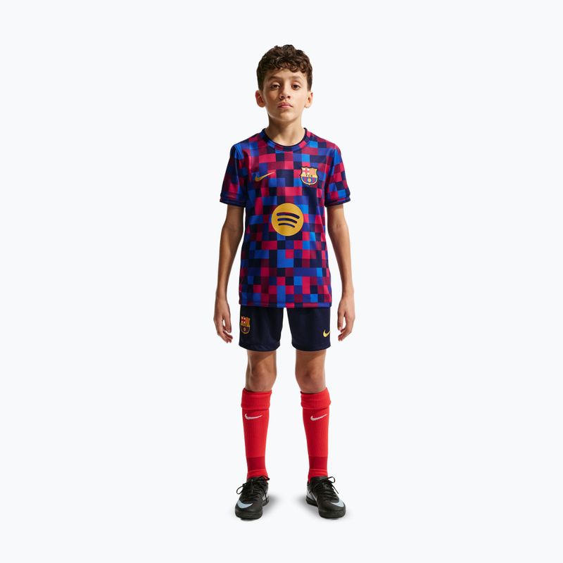 Detský futbalový dres Nike FC Barcelona Dri-Fit Pre-Match noble red/mineral yellow 3