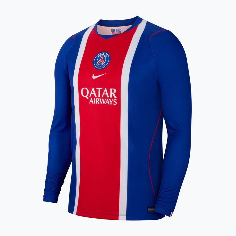 Pánske futbalové tričko longsleeve Nike Paris Saint-Germain Dri-Fit Stadium Home old royal/white/university red/white