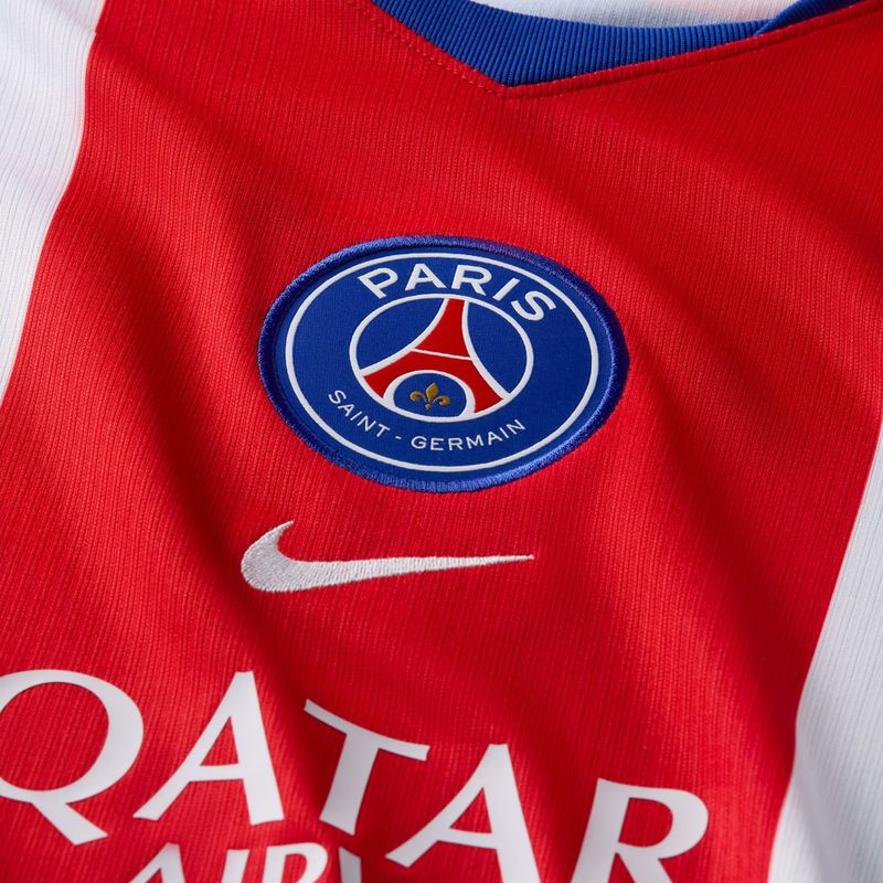 Pánske futbalové tričko longsleeve Nike Paris Saint-Germain Dri-Fit Stadium Home old royal/white/university red/white 3