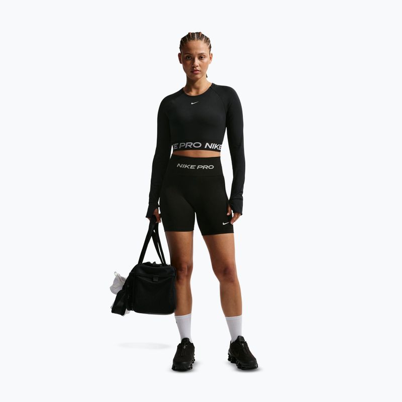 Dámske tréningové šortky Nike Pro Seamless High Waisted Biker 5" black/white 2