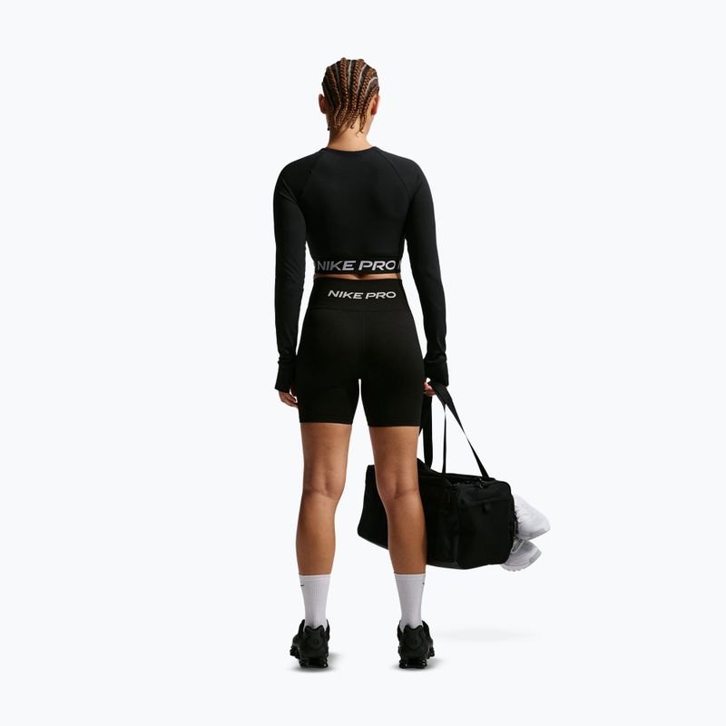 Dámske tréningové šortky Nike Pro Seamless High Waisted Biker 5" black/white 3