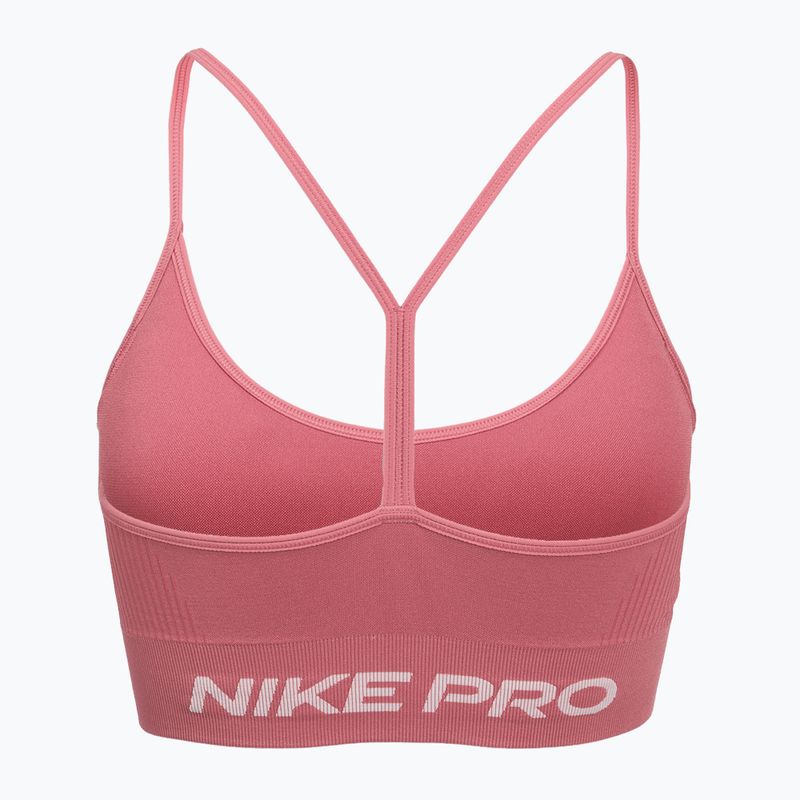 Fitness podprsenka Nike Pro Seamless Light Support peony/white 2