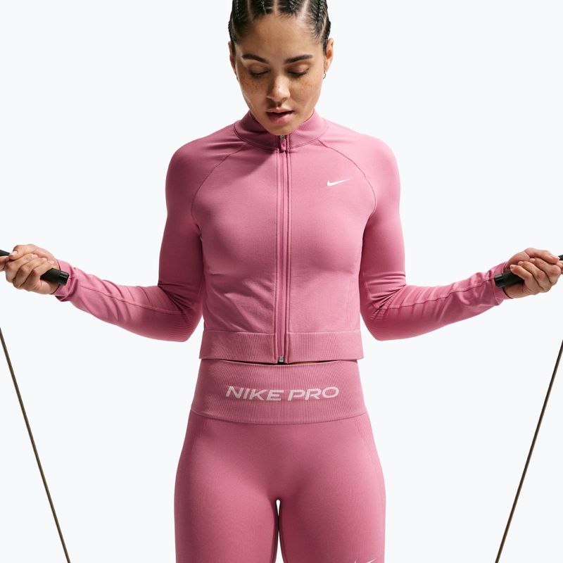 Dámske tréningové šortky Nike Pro Seamless High Waisted Biker 5" peony/white 4