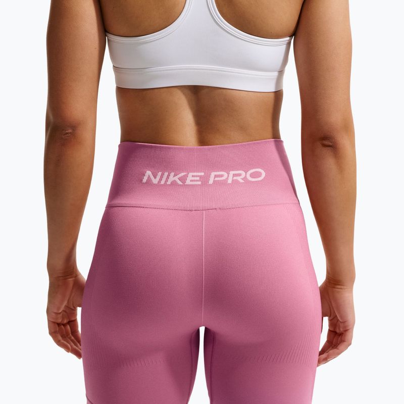 Dámske tréningové šortky Nike Pro Seamless High Waisted Biker 5" peony/white 6
