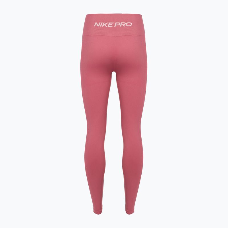 Dámske legíny Nike Pro Seamless ružová pivoňka/biela 2