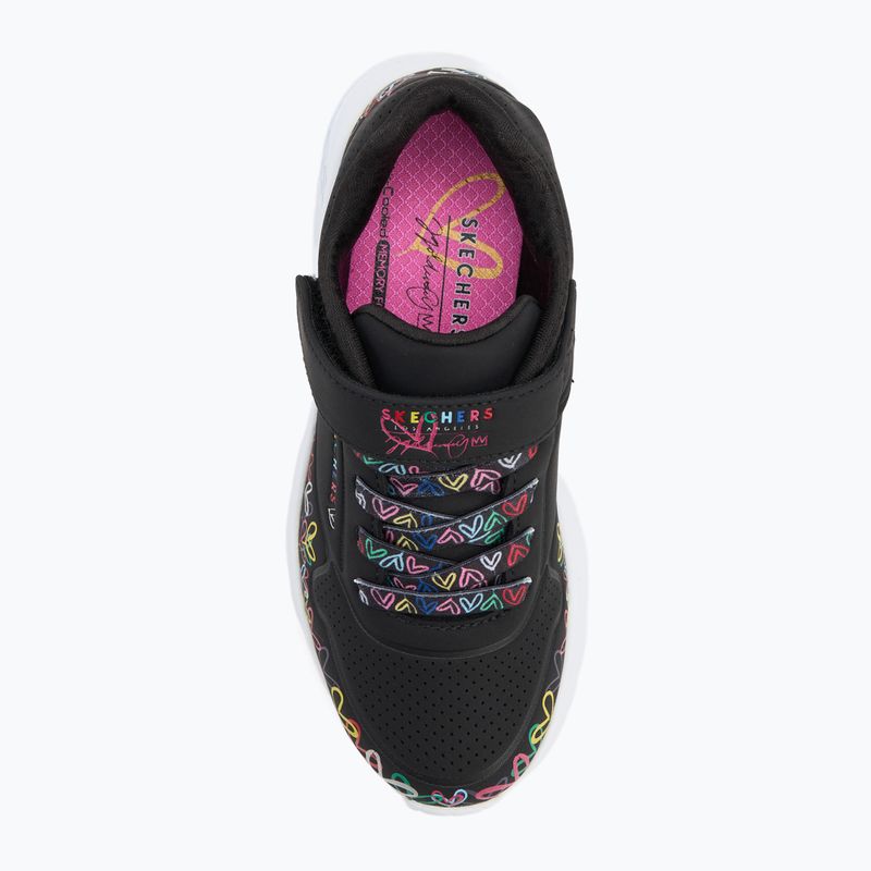 Detské topánky SKECHERS Uno Lite Heart Craze black/multi 5