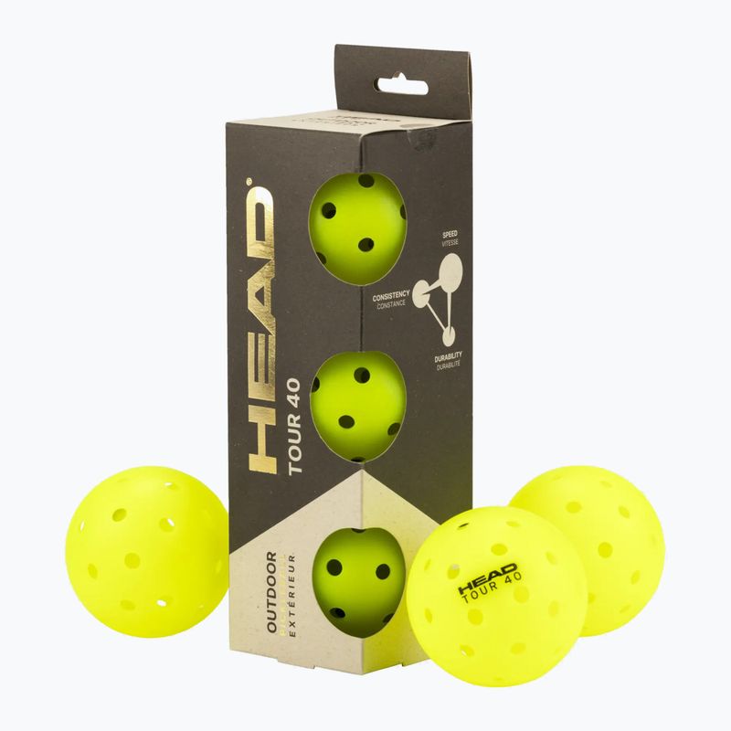 Loptičky na pickleball HEAD Tour 40 Pickleball yellow
