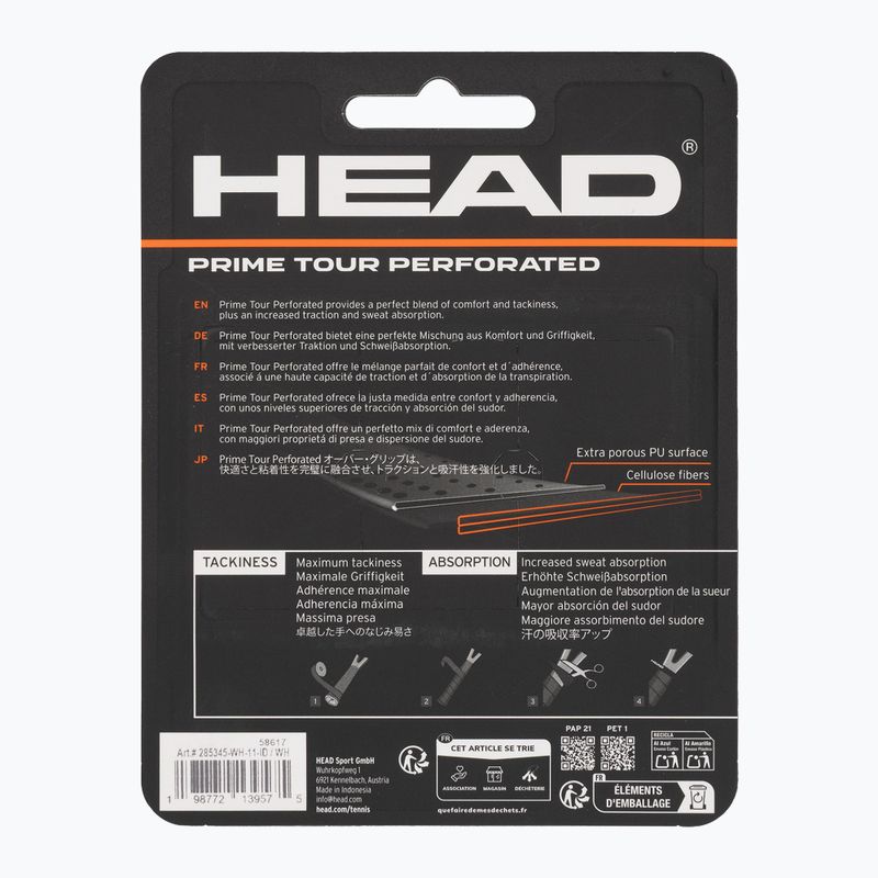 Omotávky na tenisové rakety HEAD Prime Tour Perforated 3 pcs. white 2