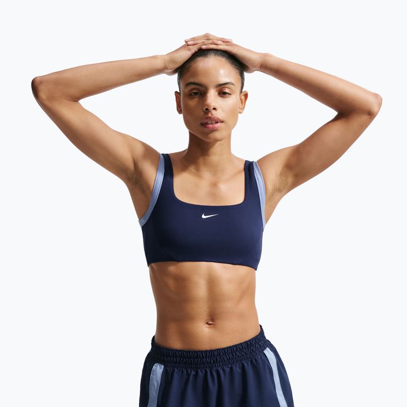 Fitness podprsenka Nike One Light Support midnight navy/aluminium/white 4