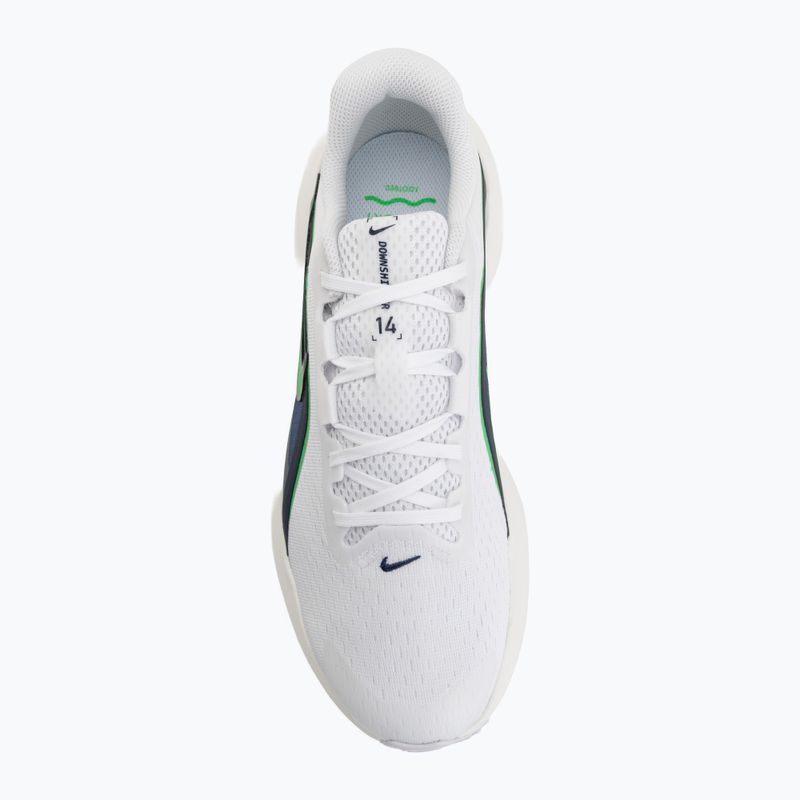 Pánske bežecké topánky Nike Downshifter 14 white/midnight navy/green spark 5