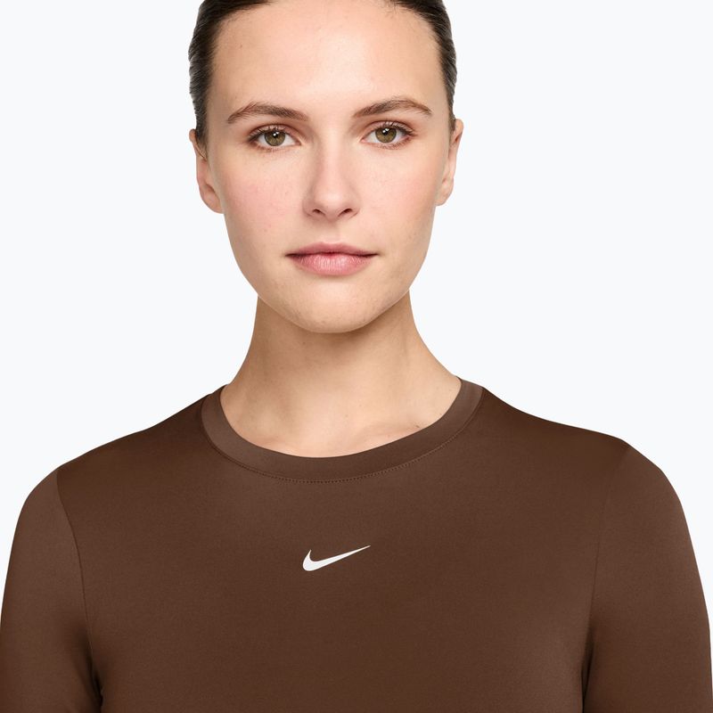 Dámske tréningové tričko longsleeve Nike One Fitted cacao wow/white 3