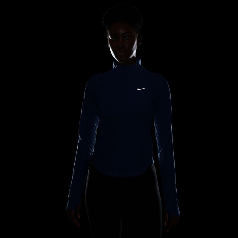 Dámske bežecké tričko longsleeve Nike Tempo Swoosh Run Dri-Fit 1/4-Zip old royal/pink rise 4