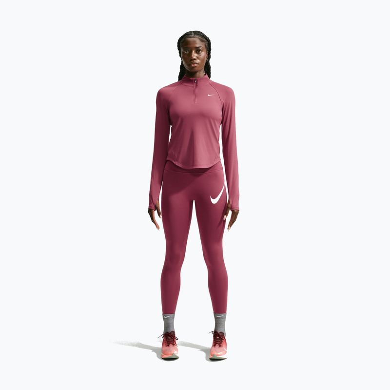 Dámska bežecká mikina Nike Tempo Dri-Fit 1/4 Zip pink smoke 2