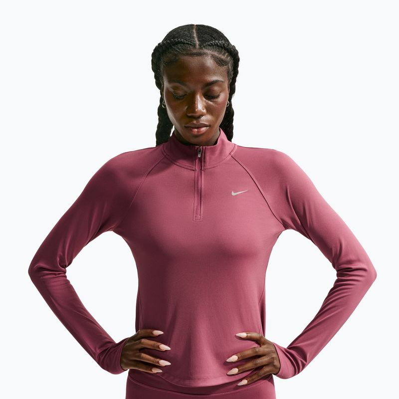 Dámska bežecká mikina Nike Tempo Dri-Fit 1/4 Zip pink smoke 4