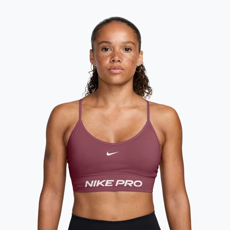 Fitness podprsenka Nike Pro Seamless pink smoke/white