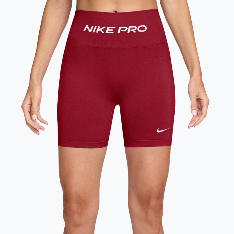 Dámske tréningové šortky Nike Pro Seamless tough red/white