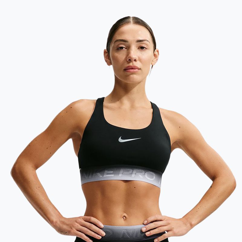 Fitness podprsenka Nike Pro black/black/ghost/smoke grey
