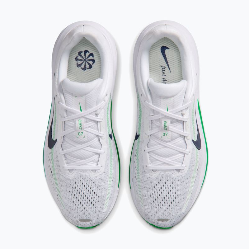 Pánske bežecké topánky Nike Quest 7 white/green spark/midnight navy 5