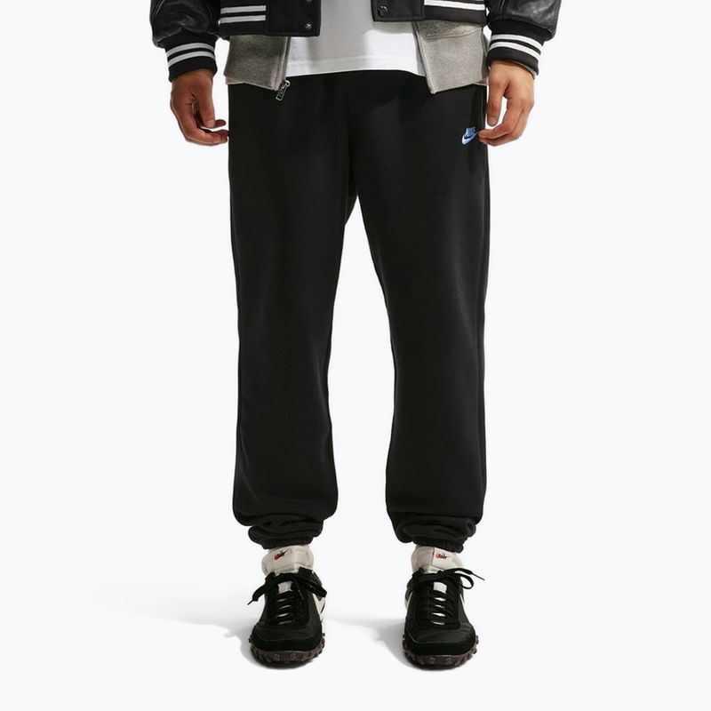 Pánske nohavice Nike Club Cuffed Brushed black/black/football blue