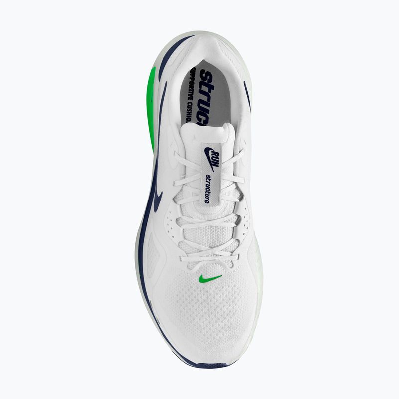 Pánske bežecké topánky Nike Structure 26 white/green spark/midnight navy 4