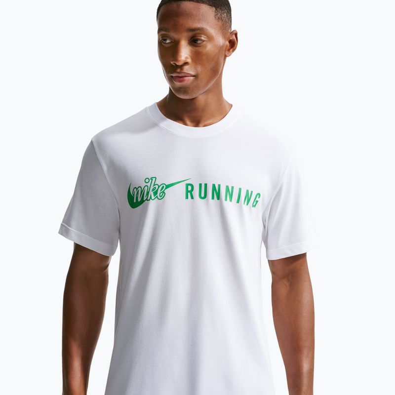 Pánske bežecké tričko Nike Dri-Fit Running T-Shirt white/green spark 4