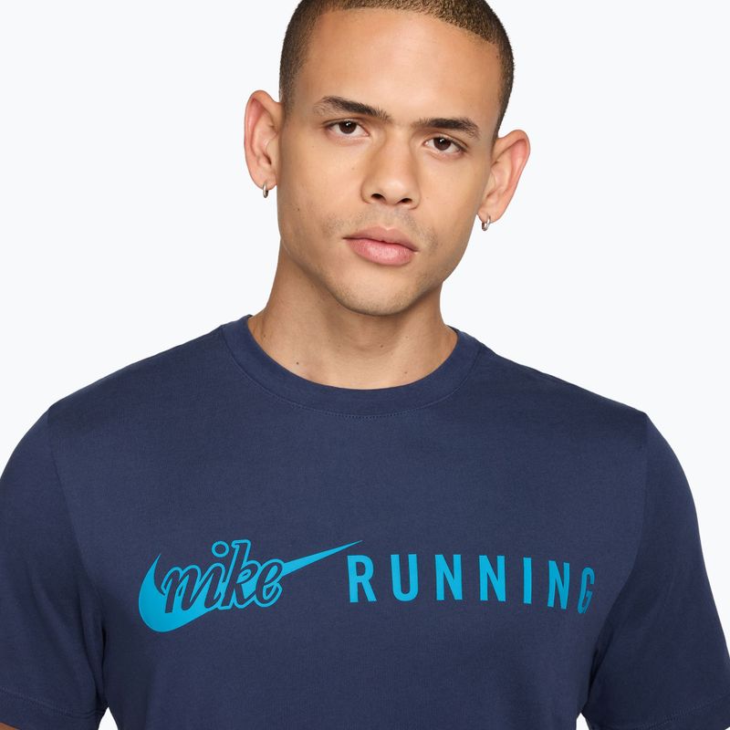 Pánske bežecké tričko Nike Dri-Fit Running T-Shirt midnight navy/light current blue 3