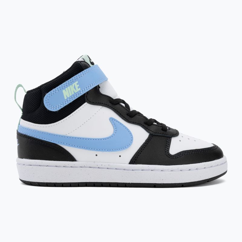 Detské topánky Nike Court Borough Mid 2 white/black/arctic green/football blue 2