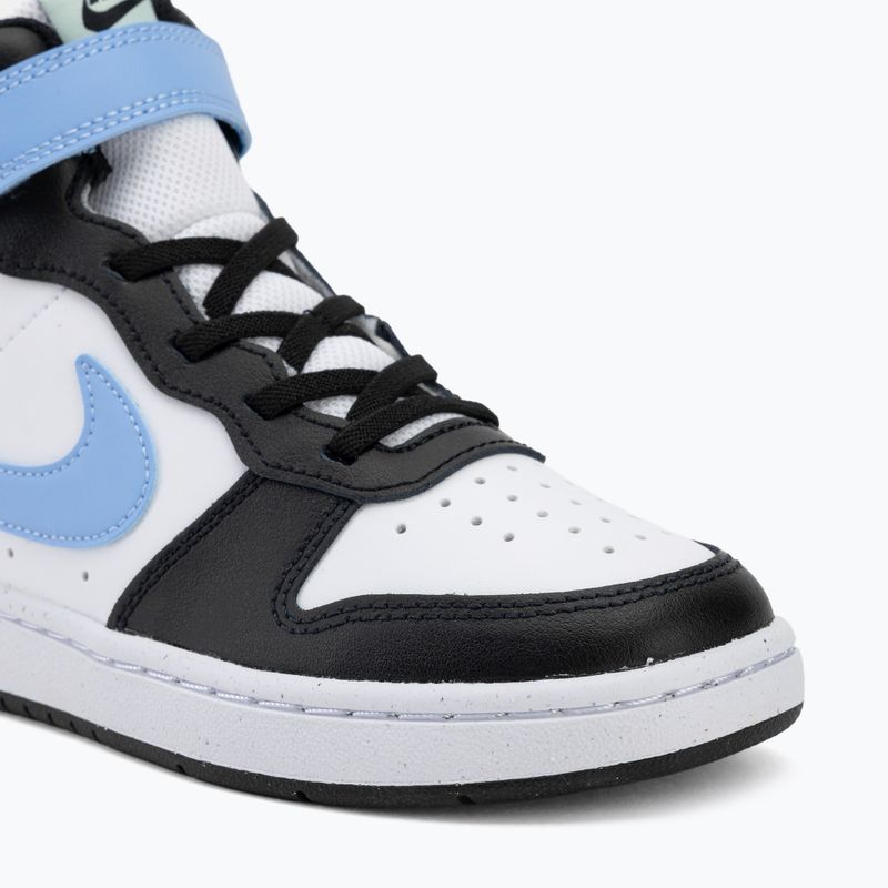 Detské topánky Nike Court Borough Mid 2 white/black/arctic green/football blue 7
