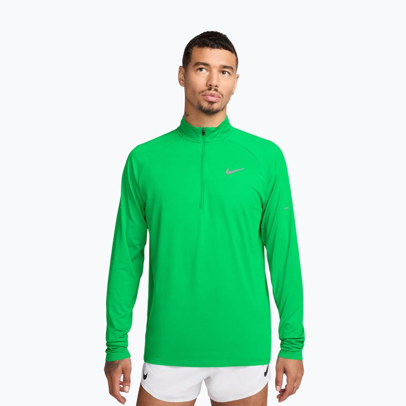 Pánska bežecká mikina Nike Stride 1/4 Zip Dri-Fit green spark