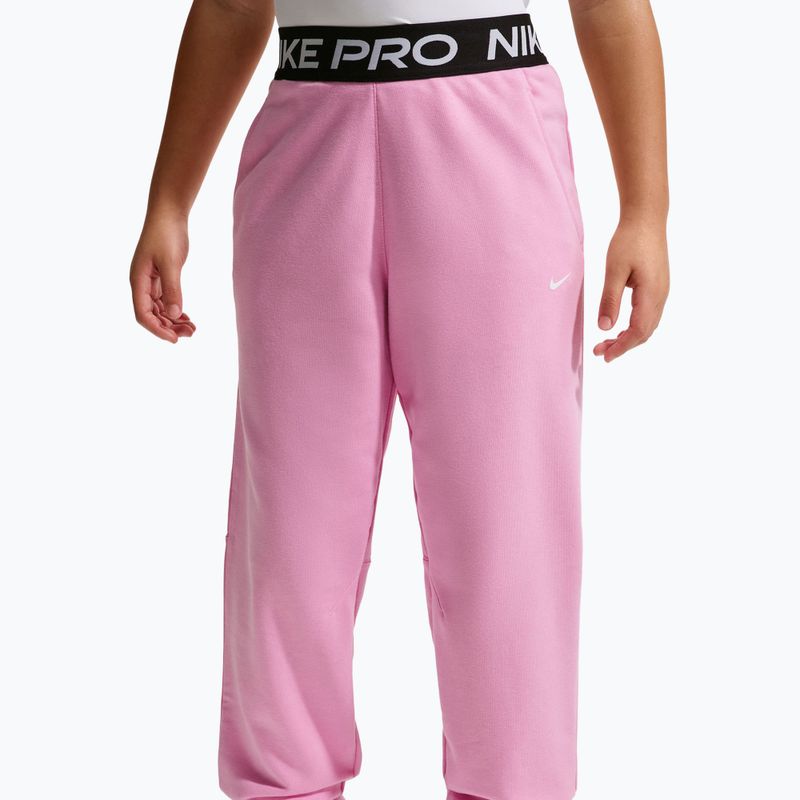 Detské nohavice Nike Pro Fleece pink rise/pink rise/black/white 3