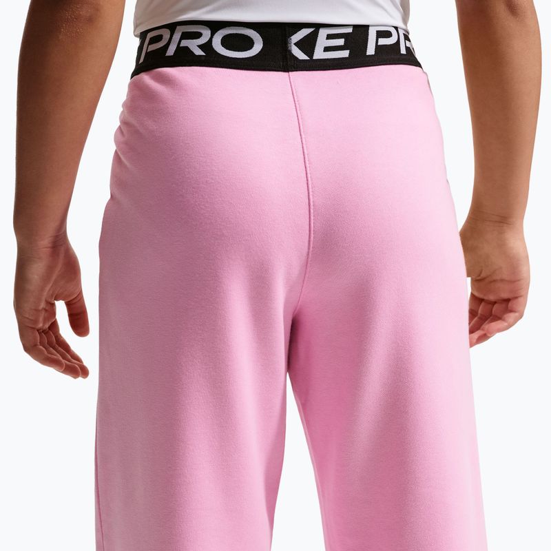Detské nohavice Nike Pro Fleece pink rise/pink rise/black/white 4