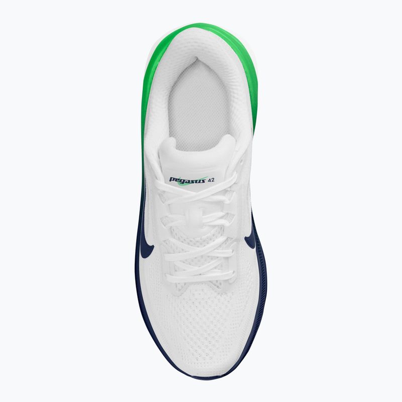 Detské bežecké topánky Nike Pegasus 42 white/green spark/midnight navy 4