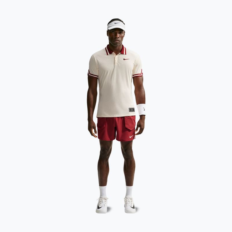 Polo tričko Nike Court Slam Aero-Fit Pale Ivory/Team Red 2